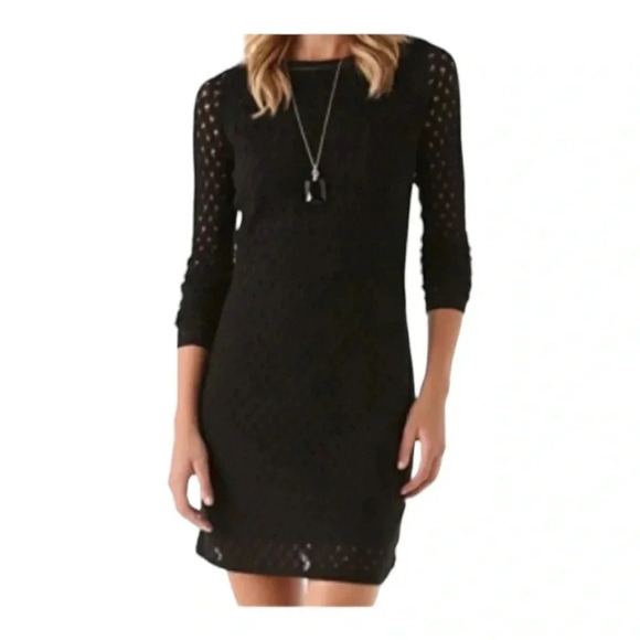 DVF Diane Von‎ Furstenberg Knit Cashmere  Blend Black Mini Dress - Picture 3 of 7